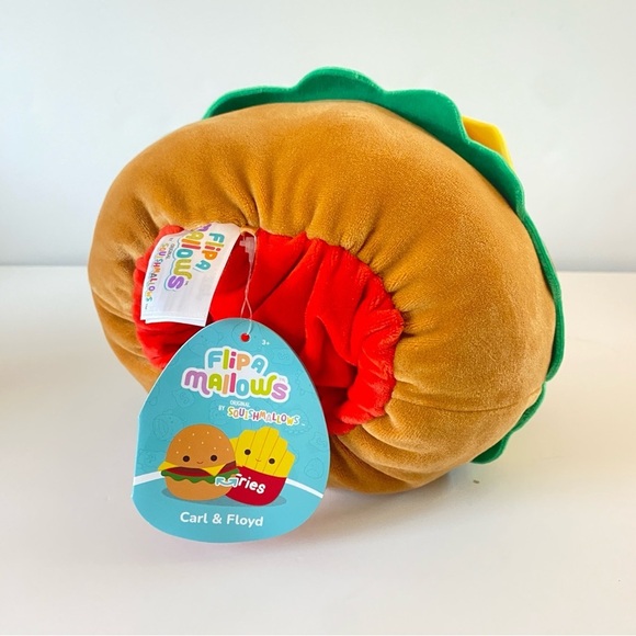 FLIP-A-MALLOWS Carl Cheeseburger & Floyd French Fries 8" Squishmallows NWT #182 - Picture 13 of 14